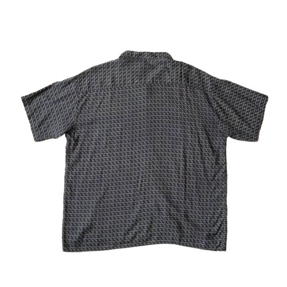 Feldini Black & Blue Geometric Print Lightweight Button Up Shirt Men's Size XXL - Picture 2 of 12